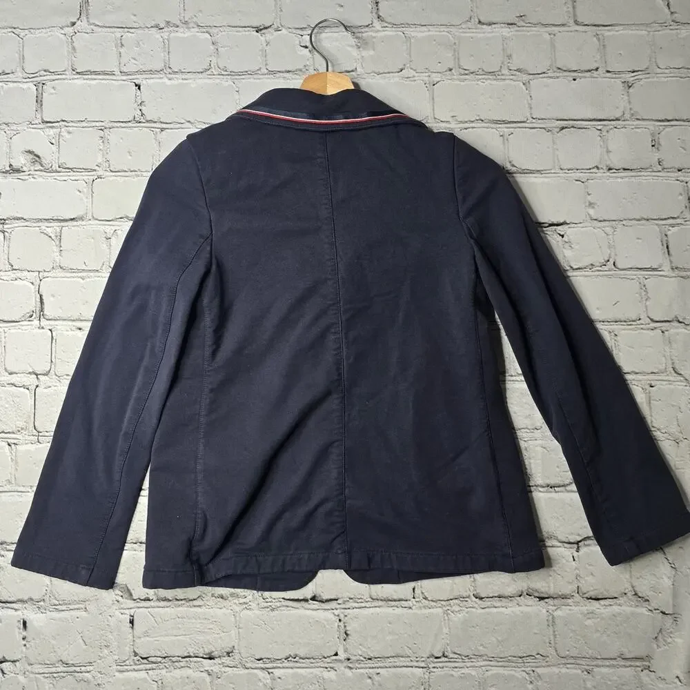 Nanos Navy Blue Cotton Two Button Soft Fabric‎ Blazer Size Kids 14